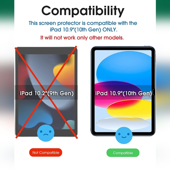 amFilm 2-Pack Glass Screen Protector Compatible with iPad 10th Generation 10.9 - Picture 4 of 6